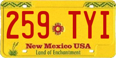 NM license plate 259TYI