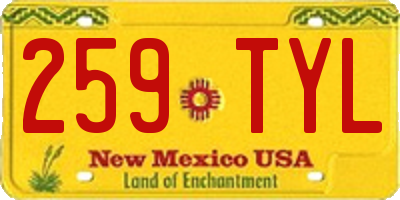 NM license plate 259TYL