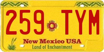 NM license plate 259TYM