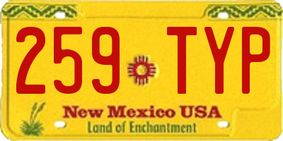 NM license plate 259TYP