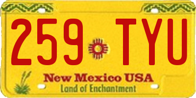 NM license plate 259TYU