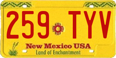 NM license plate 259TYV