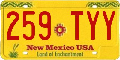 NM license plate 259TYY