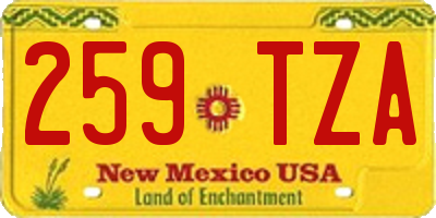 NM license plate 259TZA