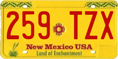 NM license plate 259TZX