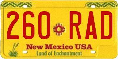 NM license plate 260RAD