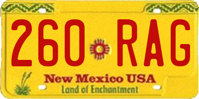 NM license plate 260RAG