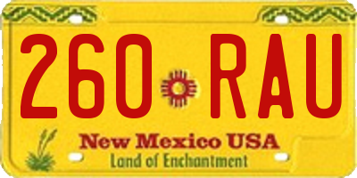 NM license plate 260RAU