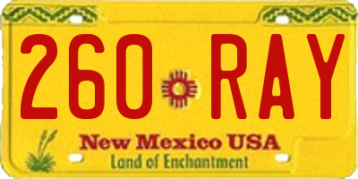 NM license plate 260RAY