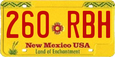 NM license plate 260RBH