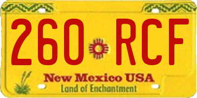 NM license plate 260RCF