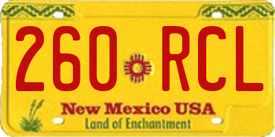 NM license plate 260RCL