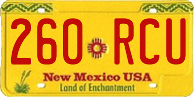 NM license plate 260RCU