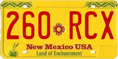 NM license plate 260RCX