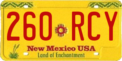 NM license plate 260RCY