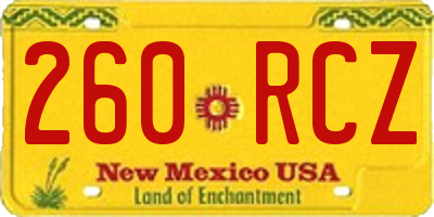 NM license plate 260RCZ