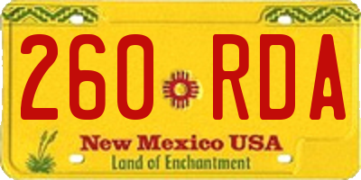 NM license plate 260RDA
