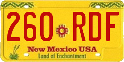 NM license plate 260RDF