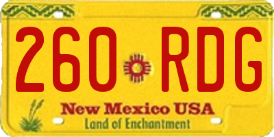 NM license plate 260RDG
