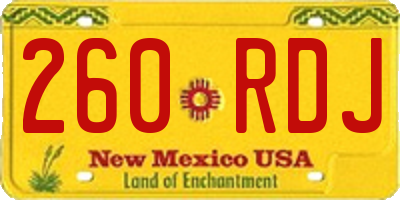 NM license plate 260RDJ