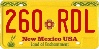 NM license plate 260RDL