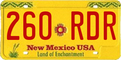 NM license plate 260RDR