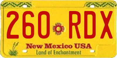 NM license plate 260RDX