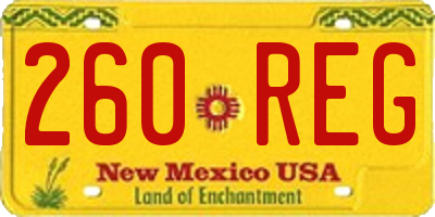 NM license plate 260REG