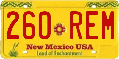 NM license plate 260REM