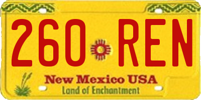 NM license plate 260REN