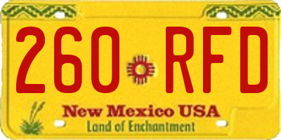 NM license plate 260RFD