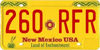 NM license plate 260RFR