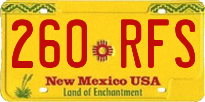 NM license plate 260RFS
