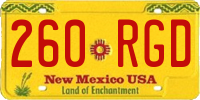 NM license plate 260RGD