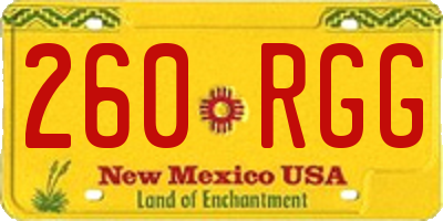 NM license plate 260RGG
