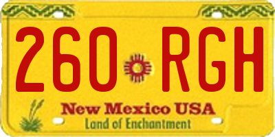 NM license plate 260RGH