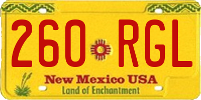 NM license plate 260RGL