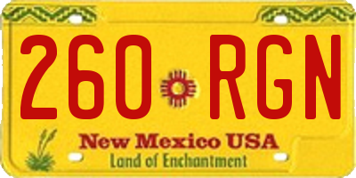 NM license plate 260RGN
