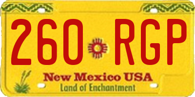 NM license plate 260RGP