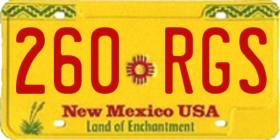 NM license plate 260RGS