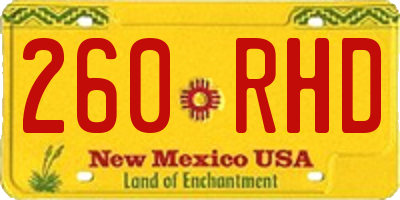 NM license plate 260RHD