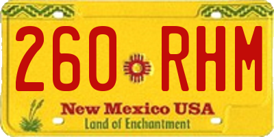NM license plate 260RHM