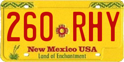 NM license plate 260RHY