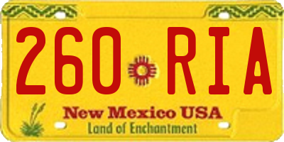 NM license plate 260RIA