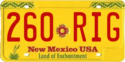 NM license plate 260RIG