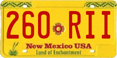 NM license plate 260RII