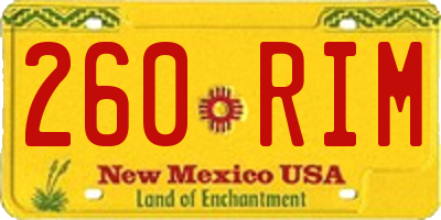 NM license plate 260RIM
