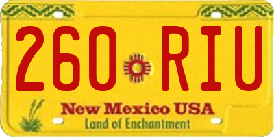 NM license plate 260RIU