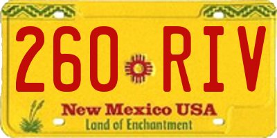 NM license plate 260RIV