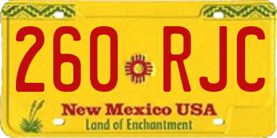 NM license plate 260RJC